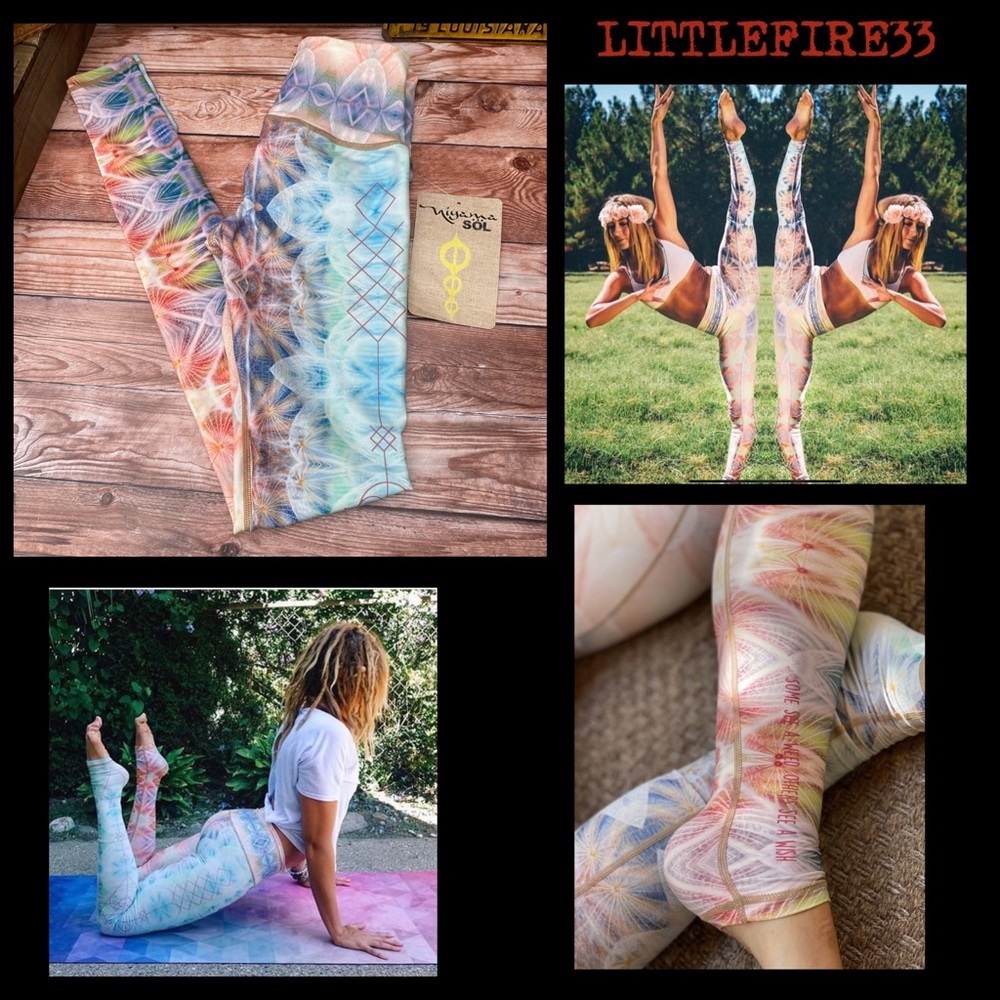 🆕🆕✨ NIYAMA SOL VINTAGE RARE DANDELION ENDLESS HI-WAIST LEGGING NWT XS + SMALL - Picture 12 of 12